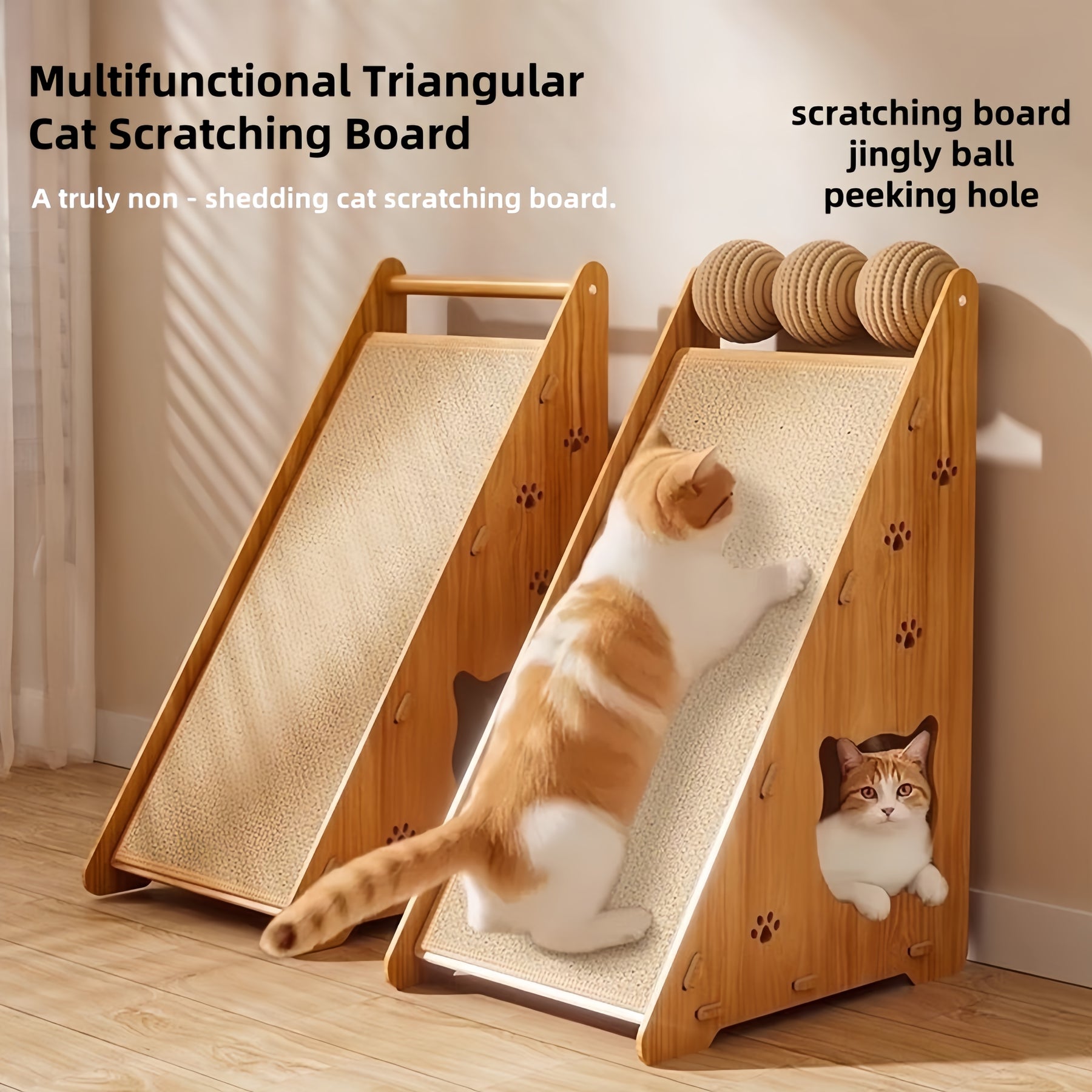 Multifunctional Triangular Cat Scratching Board