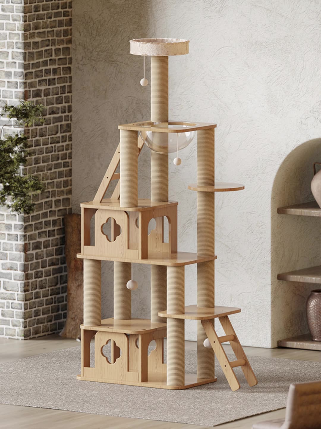 BABEECATS Log-style Sisal Column Cat Tree