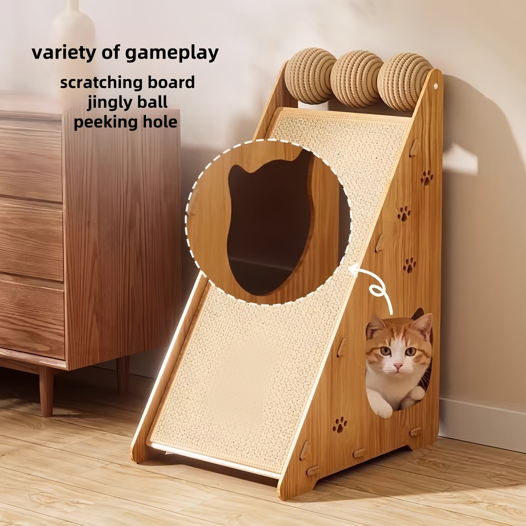 Multifunctional Triangular Cat Scratching Board