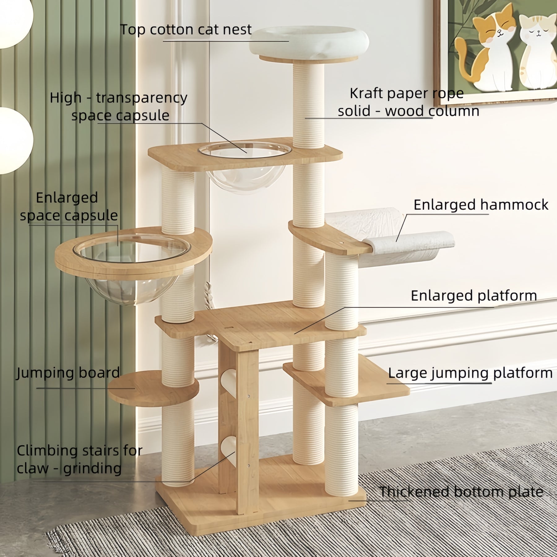 BABEECATS RubberSoild Cat Haven Cat Tree