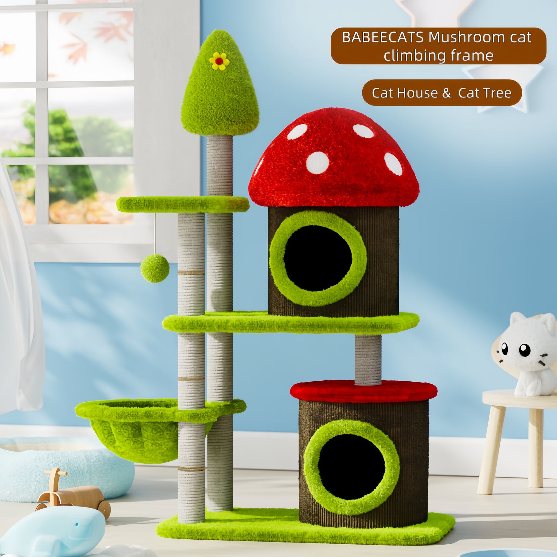 BABEECATS Mushroom Cat Climbing Frame