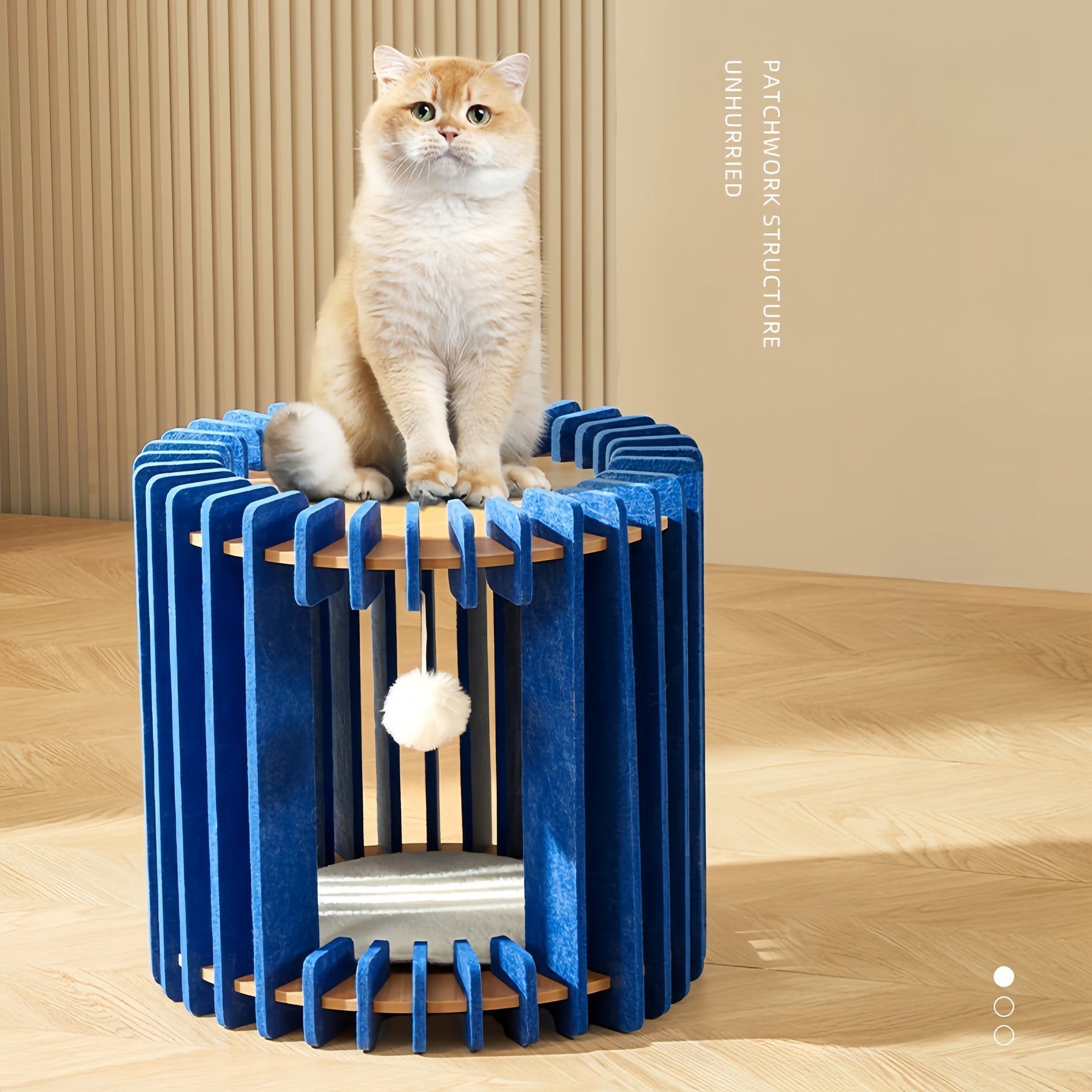 BABEECATS Blue Temptress Felt Fence Cat House