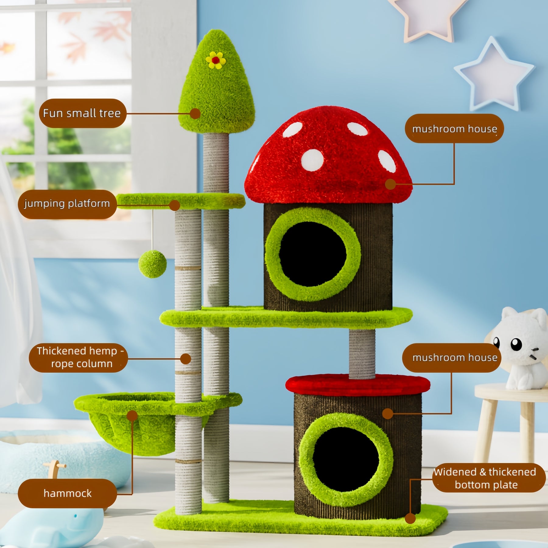 BABEECATS Mushroom Cat Climbing Frame