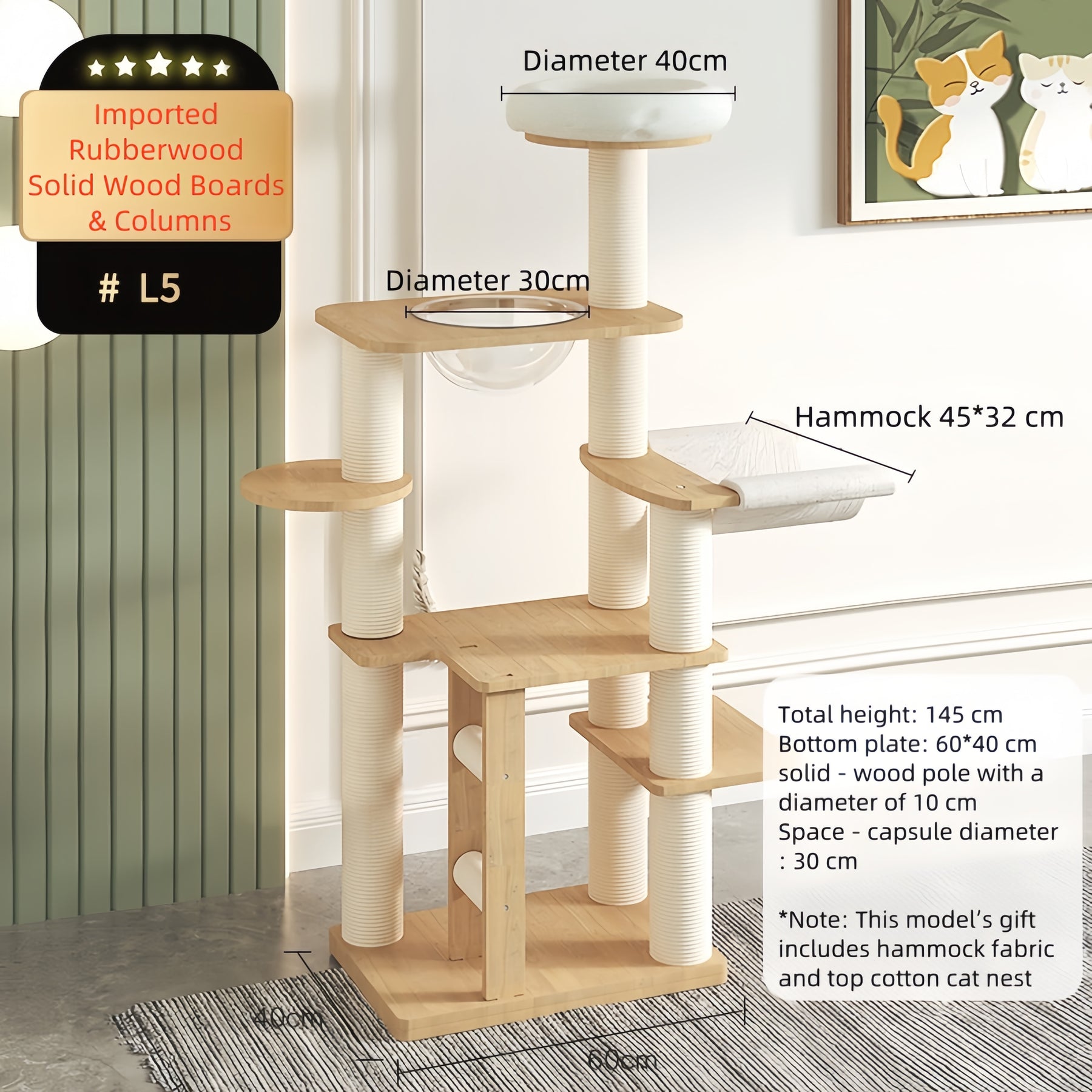 BABEECATS RubberSoild Cat Haven Cat Tree
