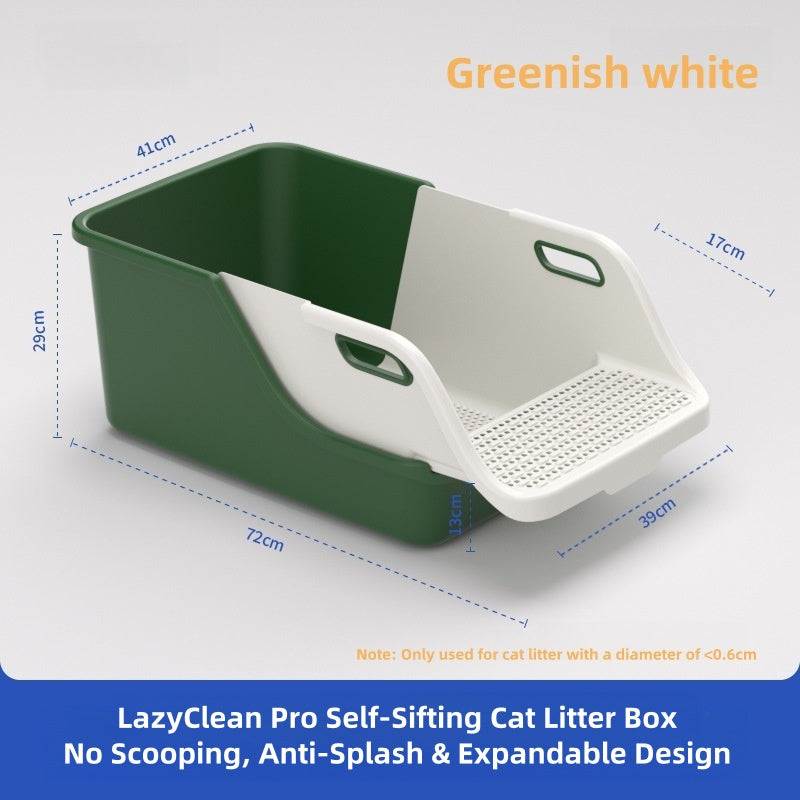 BABEECATS LazyClean Pro Self-Sifting Cat Litter Box | No Scooping, Anti-Splash & Expandable Design