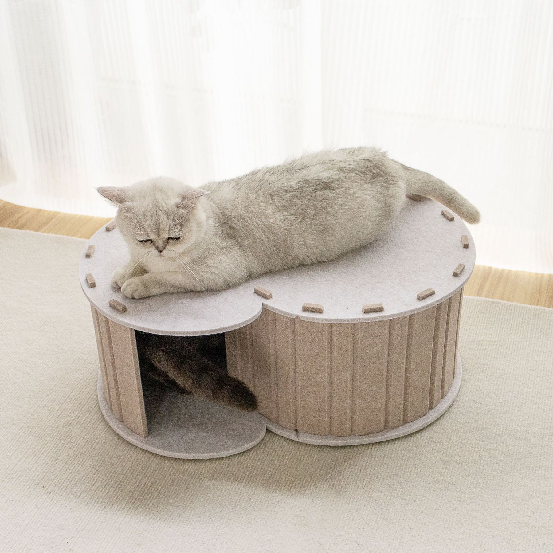 BABEECATS “CC"Felt Cat House,”S“ Tunnel,Portable&Detachable,Scratching & Sleeping
