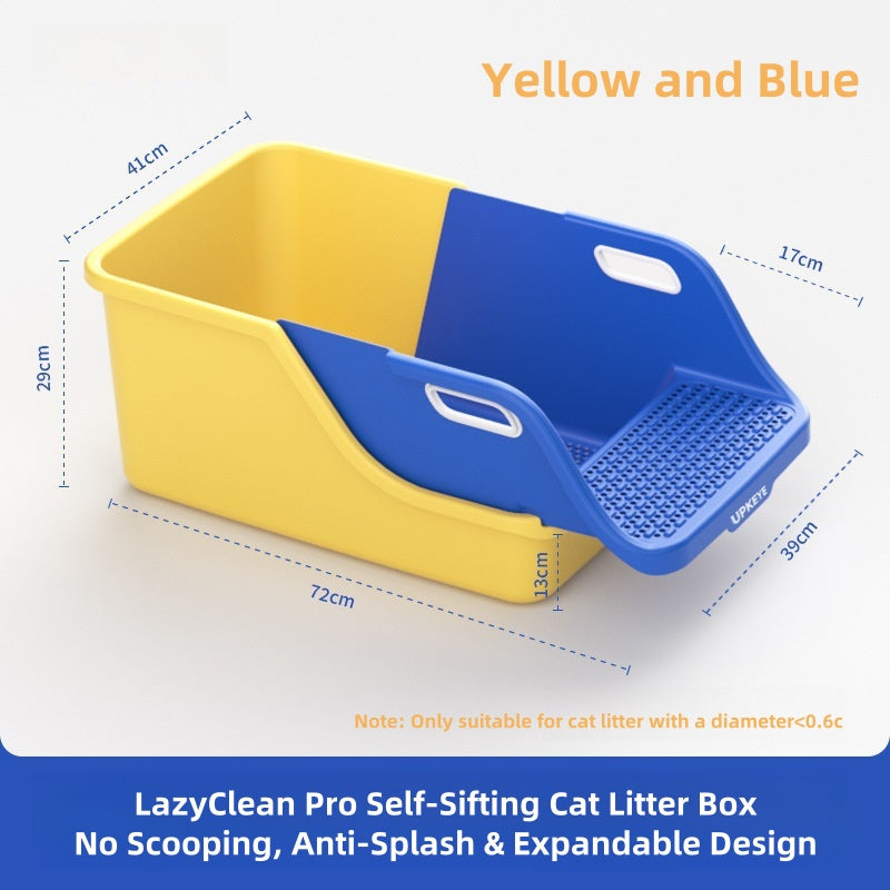 BABEECATS LazyClean Pro Self-Sifting Cat Litter Box | No Scooping, Anti-Splash & Expandable Design