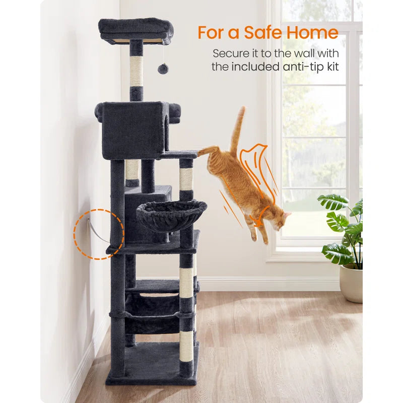 BABEECATS 78.3" Multi-Level Cat Tree with Cat Scratching Posts, Warm Cat Condo