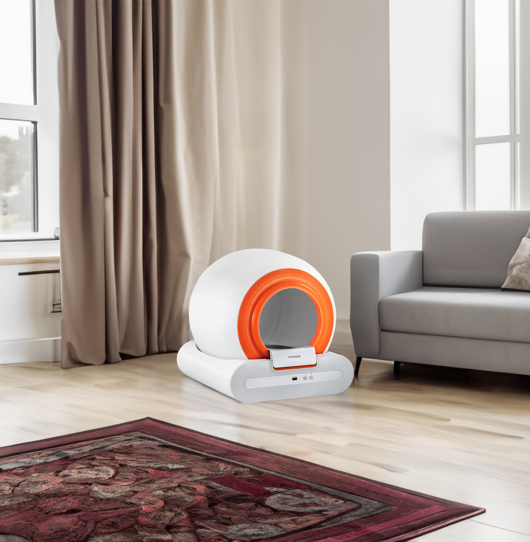 BABEECATS Orange Smart Cat Litter Box Self-cleaning New Design