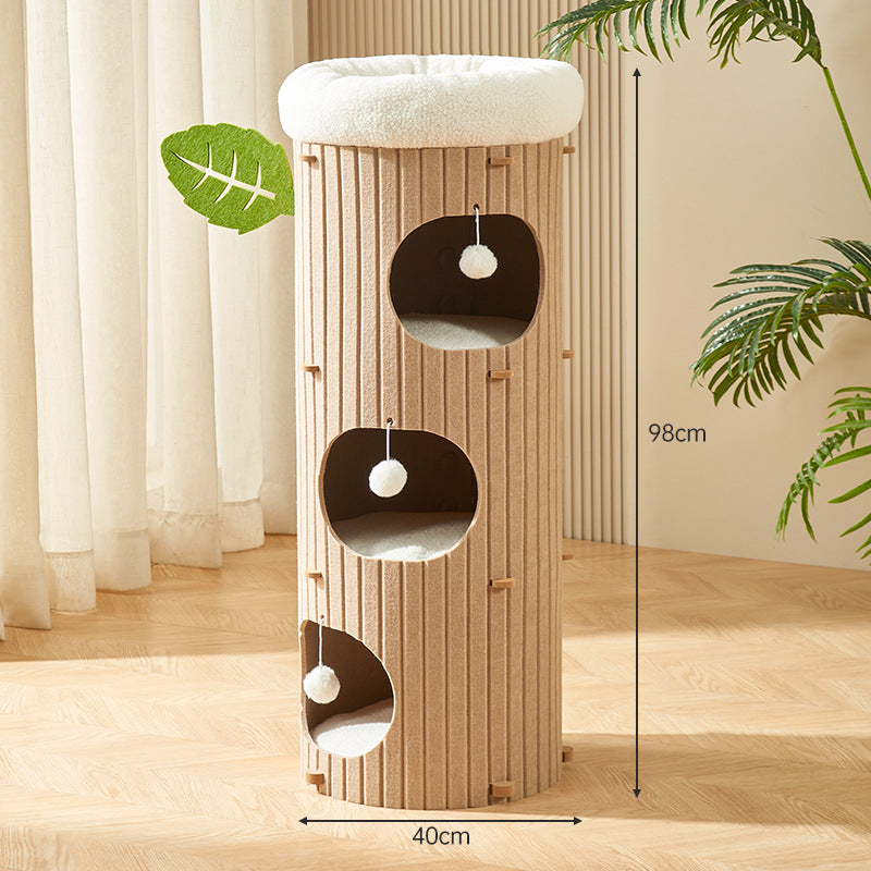 BABEECATS Tree Hole Felt Bucket Cat Nest