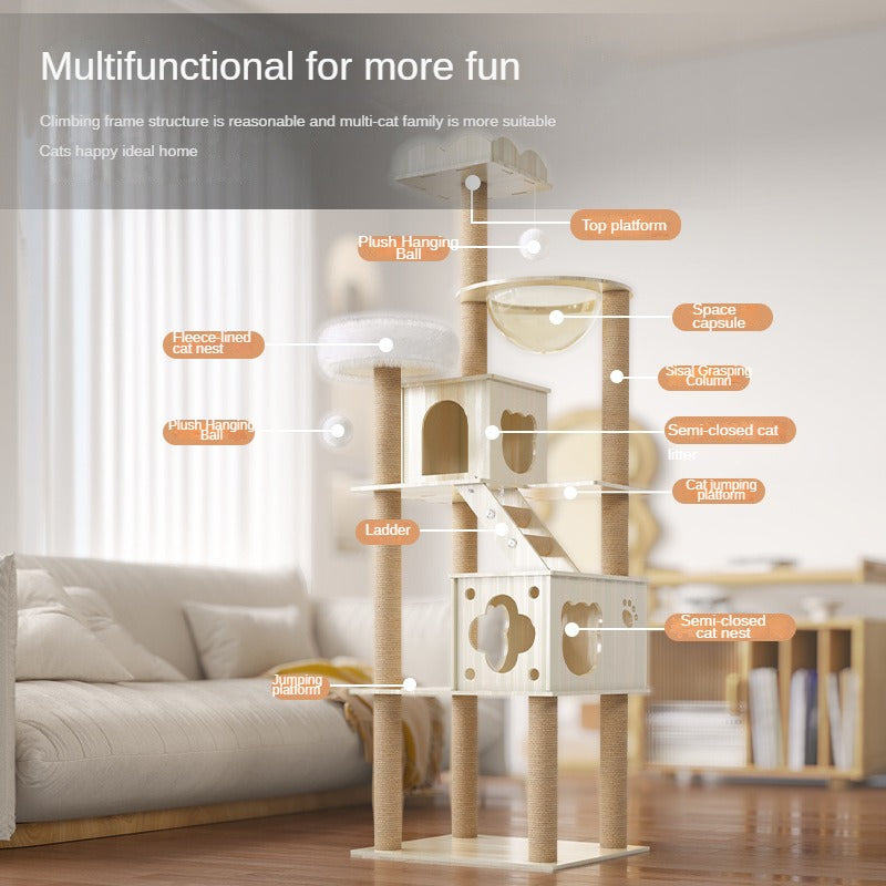 BABEECATS K-Series Multi-Style Solid-Wood Cat Trees