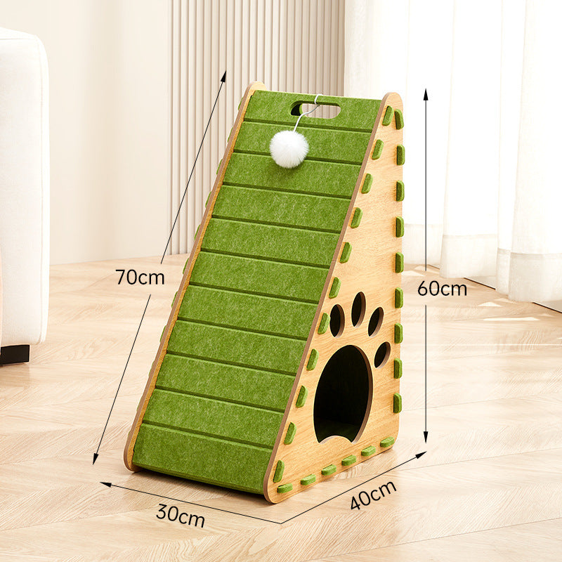 BABEECATS 2-in-1 Cat Scratcher & Bed, Felt Board,Triangle Design