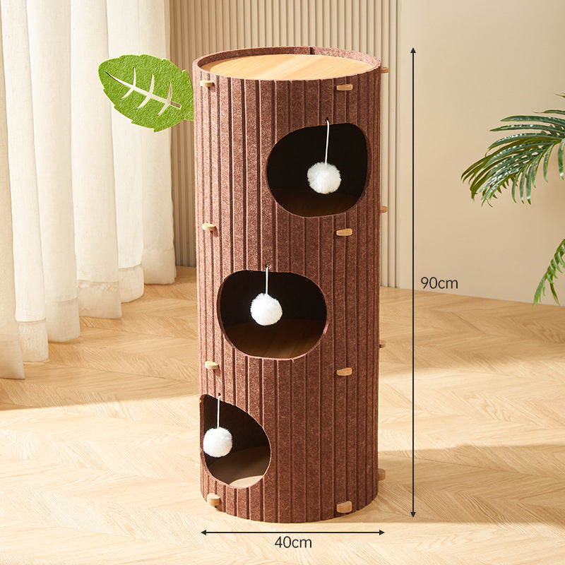 BABEECATS Tree Hole Felt Bucket Cat Nest
