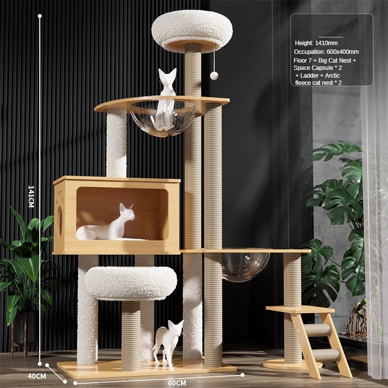 BABEECATS K-Series Multi-Style Solid-Wood Cat Trees