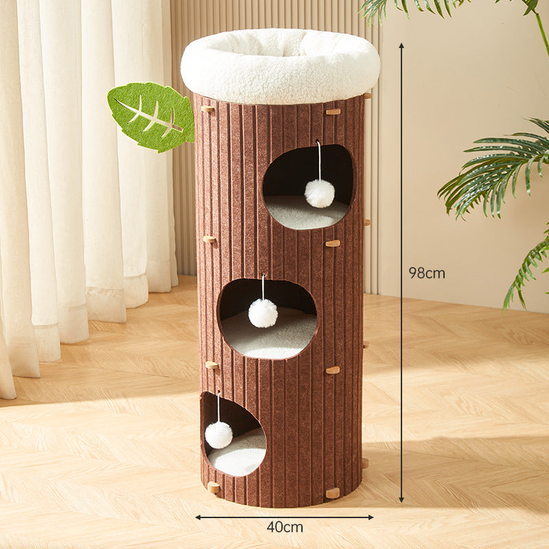 BABEECATS Tree Hole Felt Bucket Cat Nest