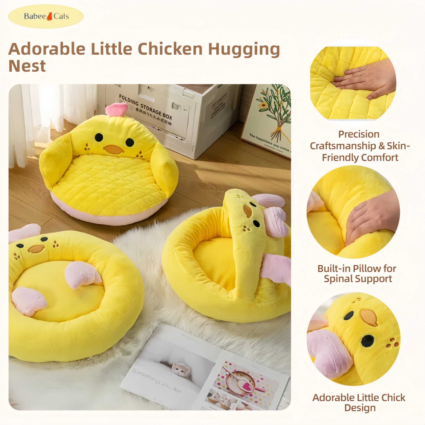 BABEECATS Adorable Little Chicken Hugging Nest