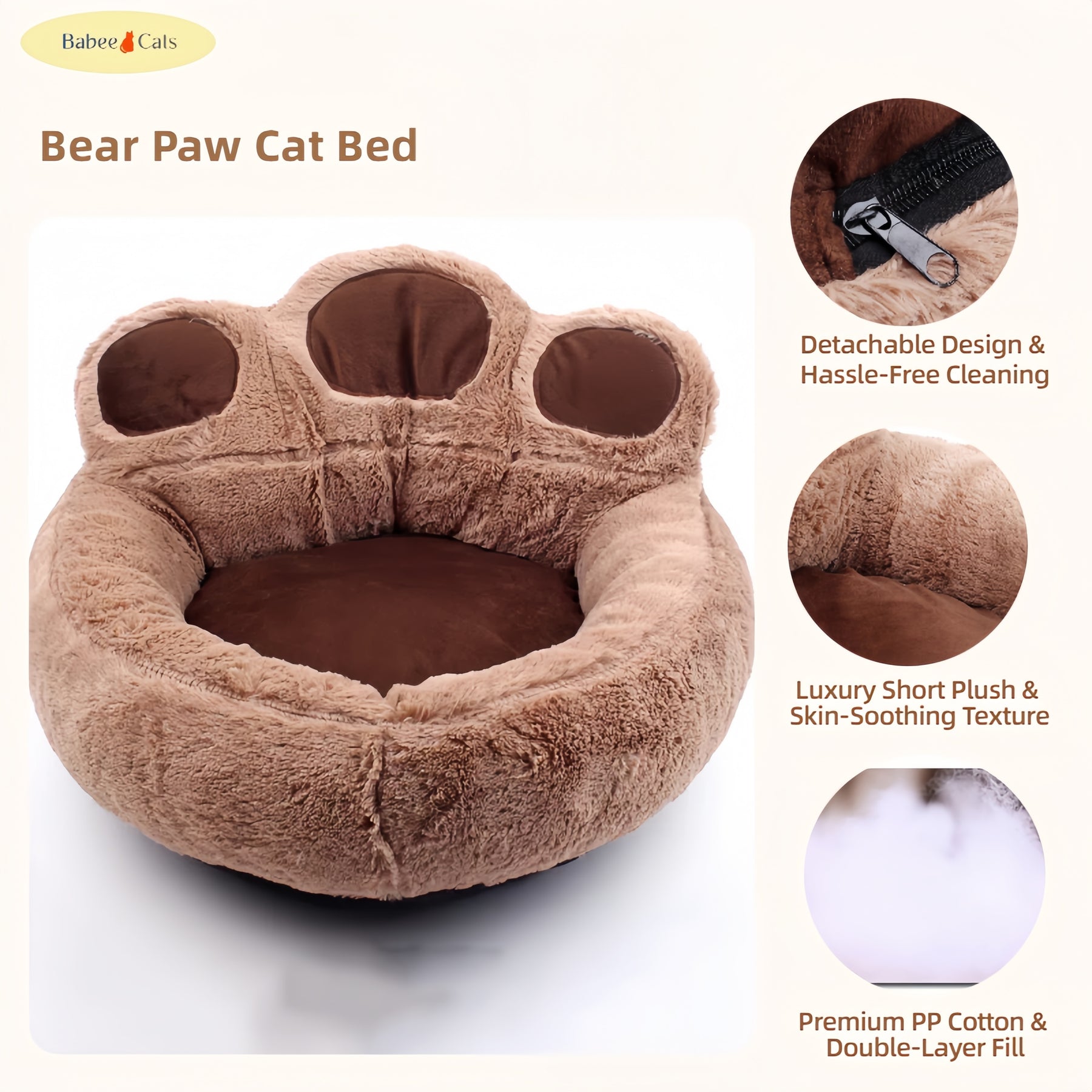 BABEECATS Bear Paw Cat Bed