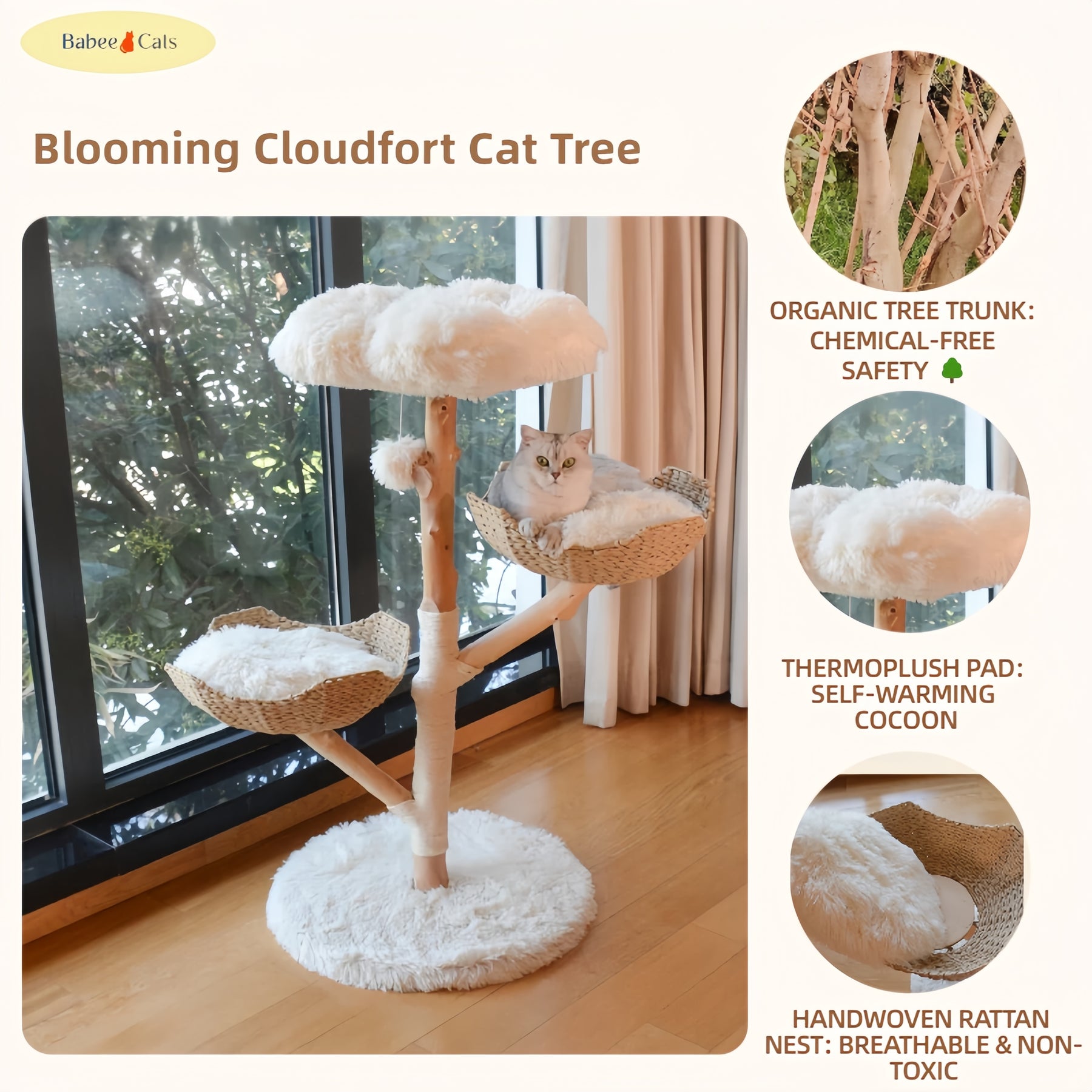 BABEECATS Blooming Cloudfort Cat Tree
