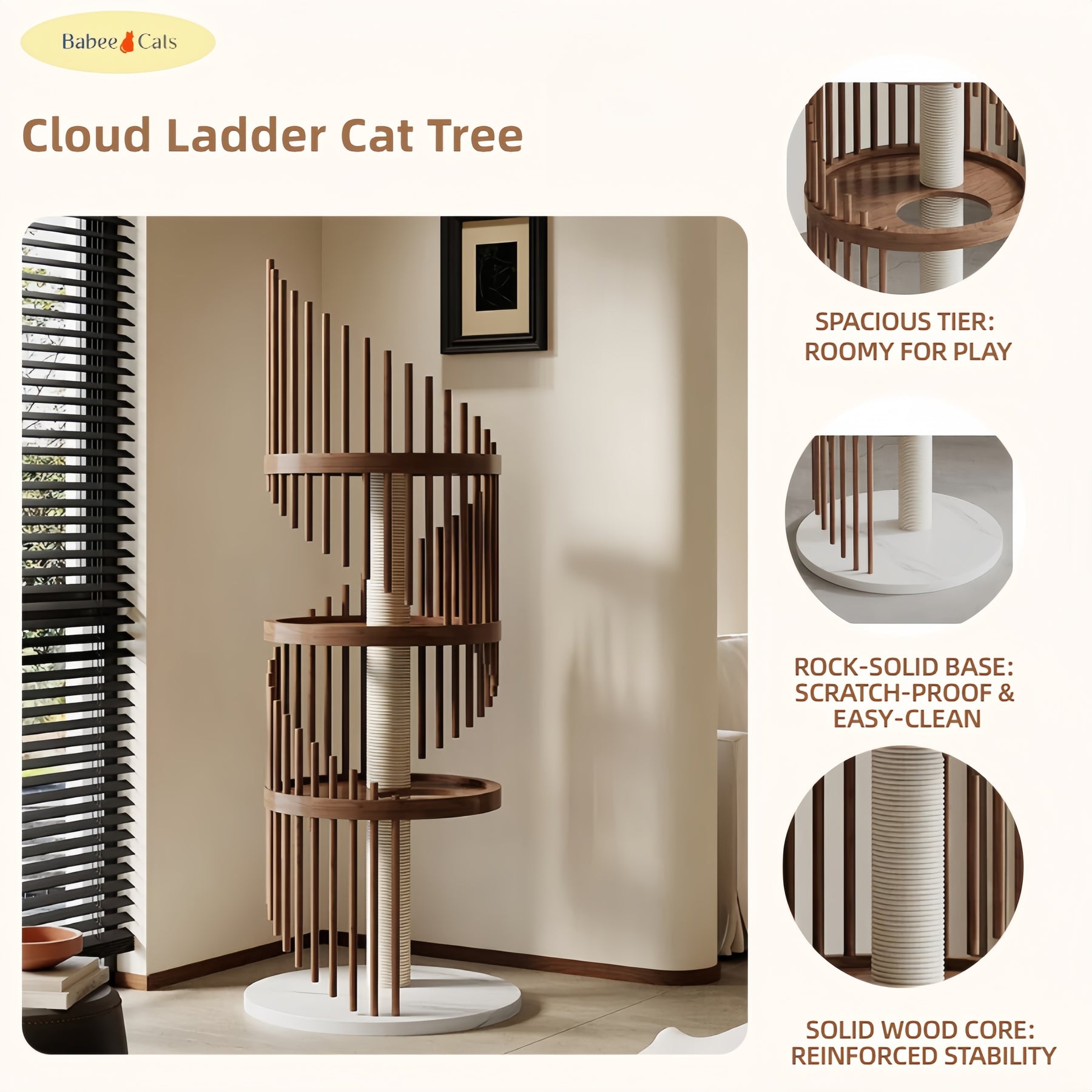 BABEECATS Cloud Ladder Cat Tree