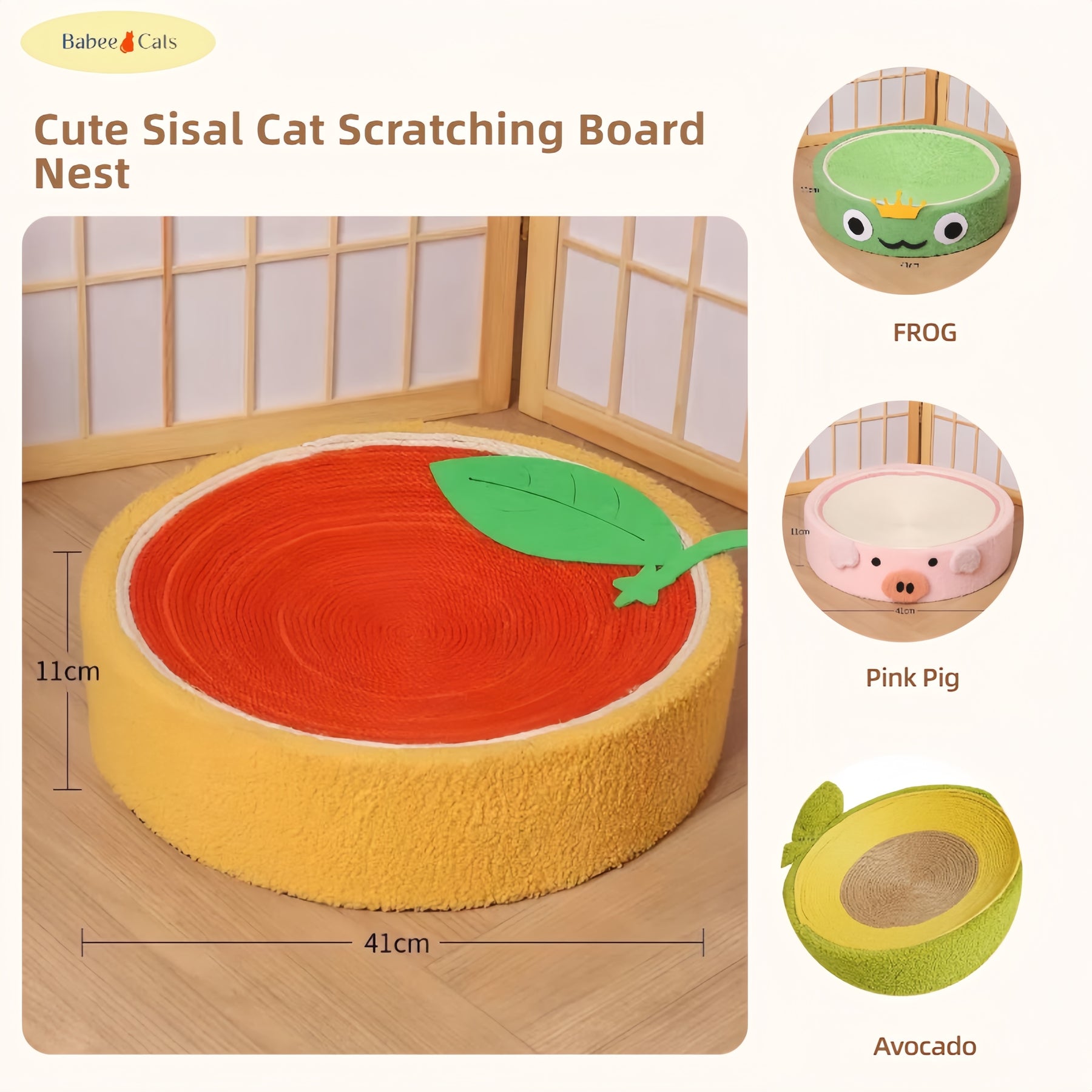 BABEECATS Cute Sisal Cat Scratching Board Nest