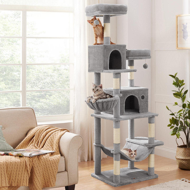BABEECATS 78.3" Multi-Level Cat Tree with Cat Scratching Posts, Warm Cat Condo