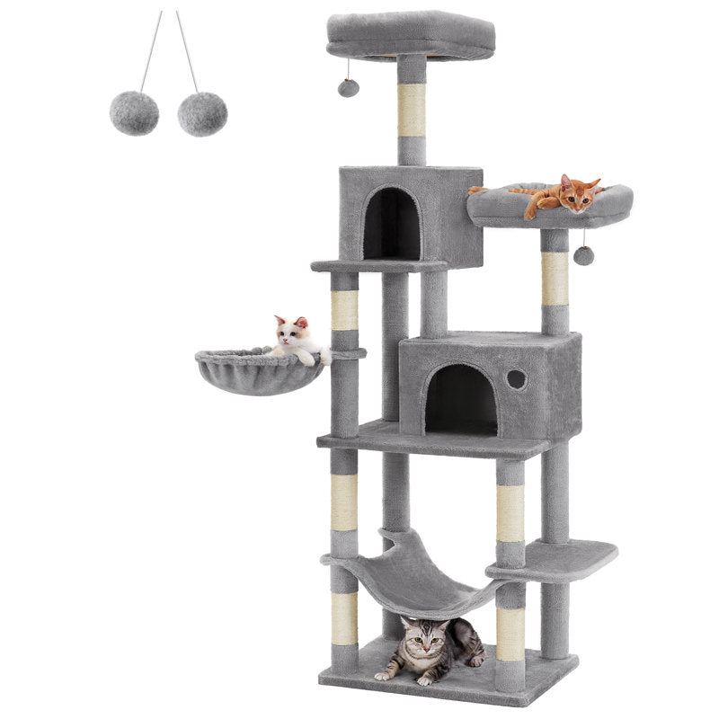 BABEECATS 78.3" Multi-Level Cat Tree with Cat Scratching Posts, Warm Cat Condo