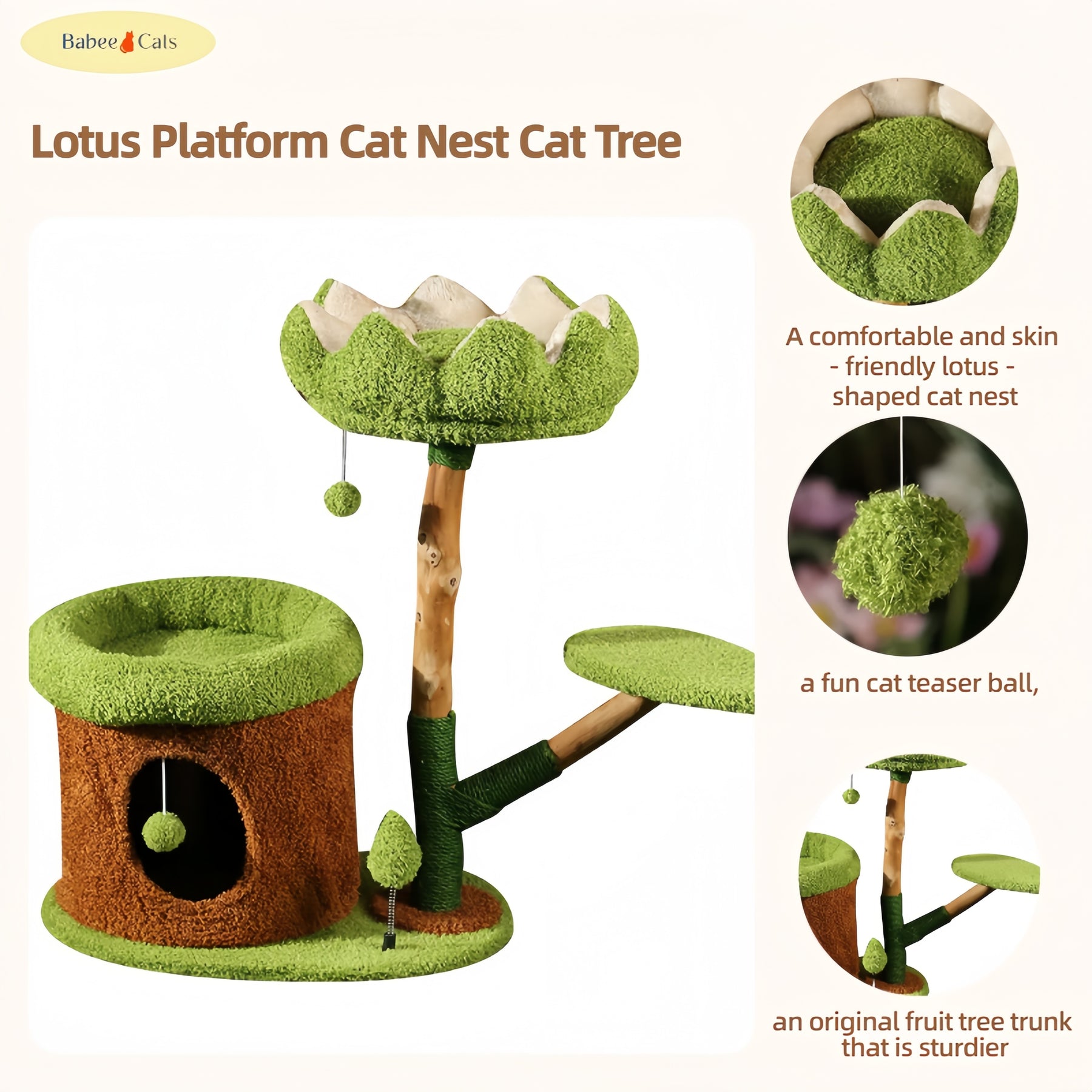 BABEECATS Lotus Platform Cat Nest Cat Tree