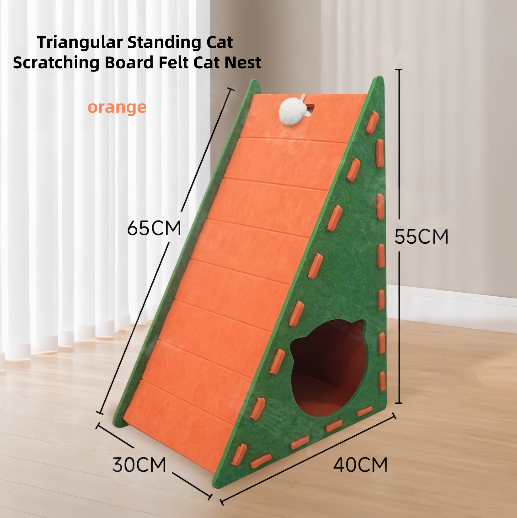 BABEECATS Triangular Standing Cat Scratching Board Felt Cat Nest