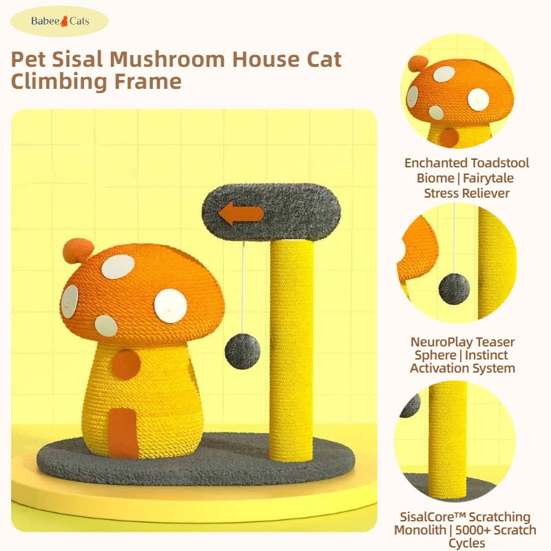 BABEECATS Pet Sisal Mushroom House Cat Climbing Frame