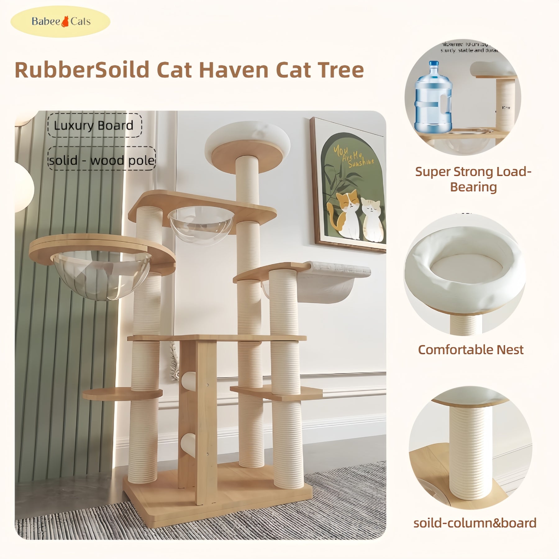 BABEECATS RubberSoild Cat Haven Cat Tree