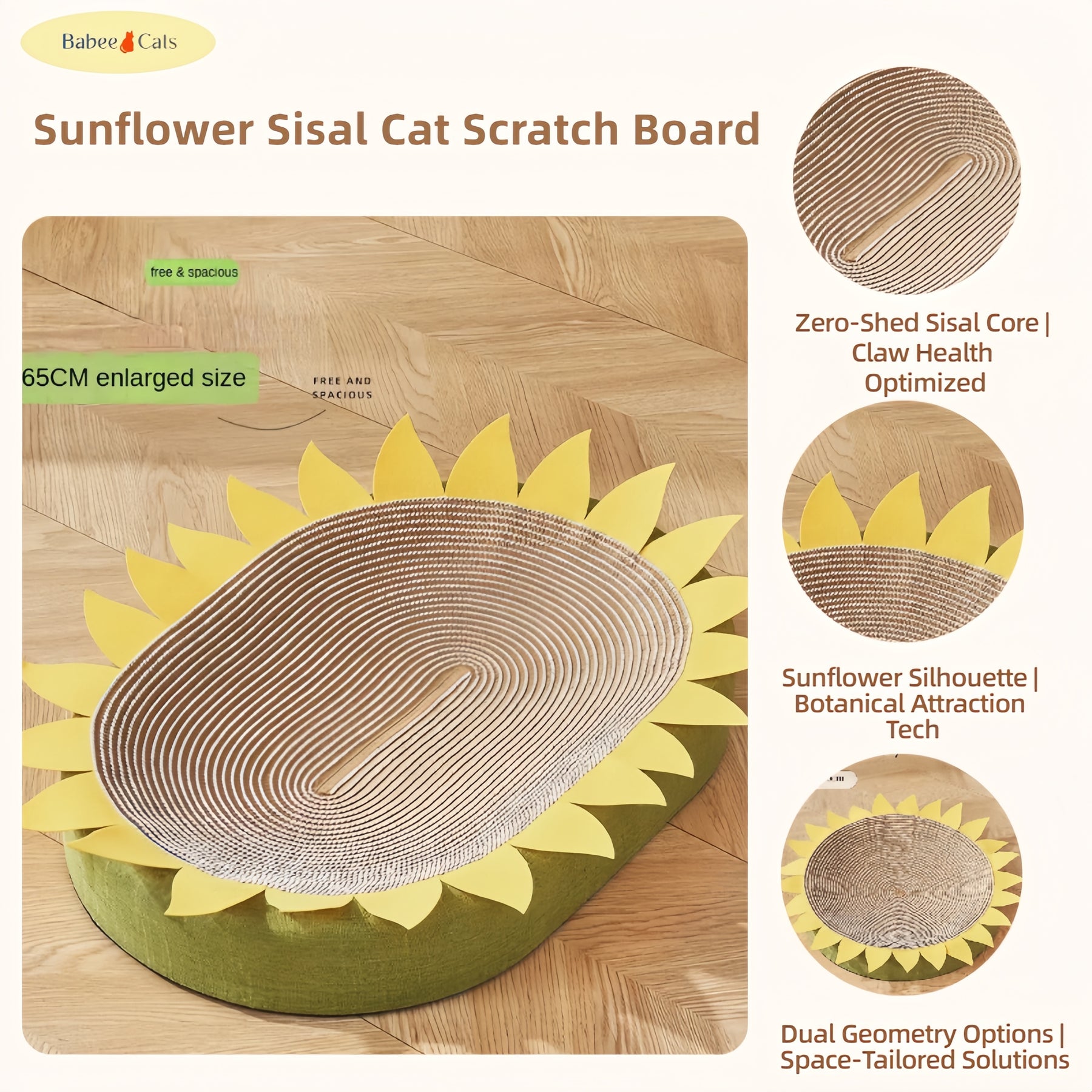 BABEECAYS Sunflower Sisal Cat Scratch Board