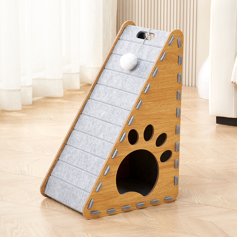 BABEECATS 2-in-1 Cat Scratcher & Bed, Felt Board,Triangle Design