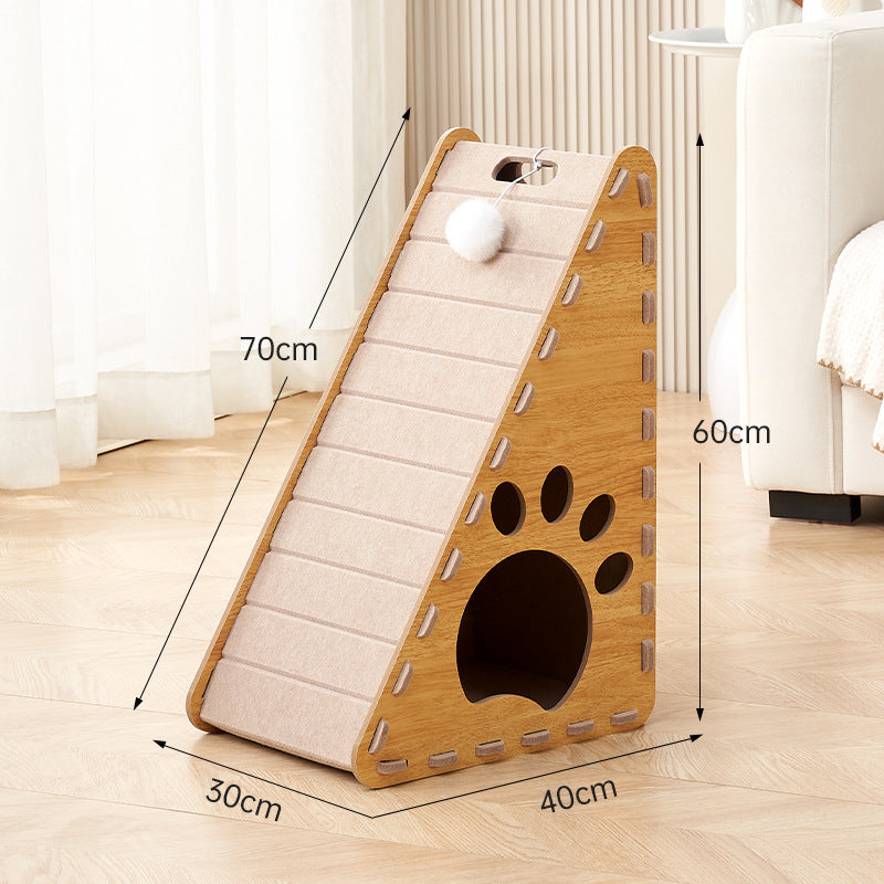 BABEECATS 2-in-1 Cat Scratcher & Bed, Felt Board,Triangle Design