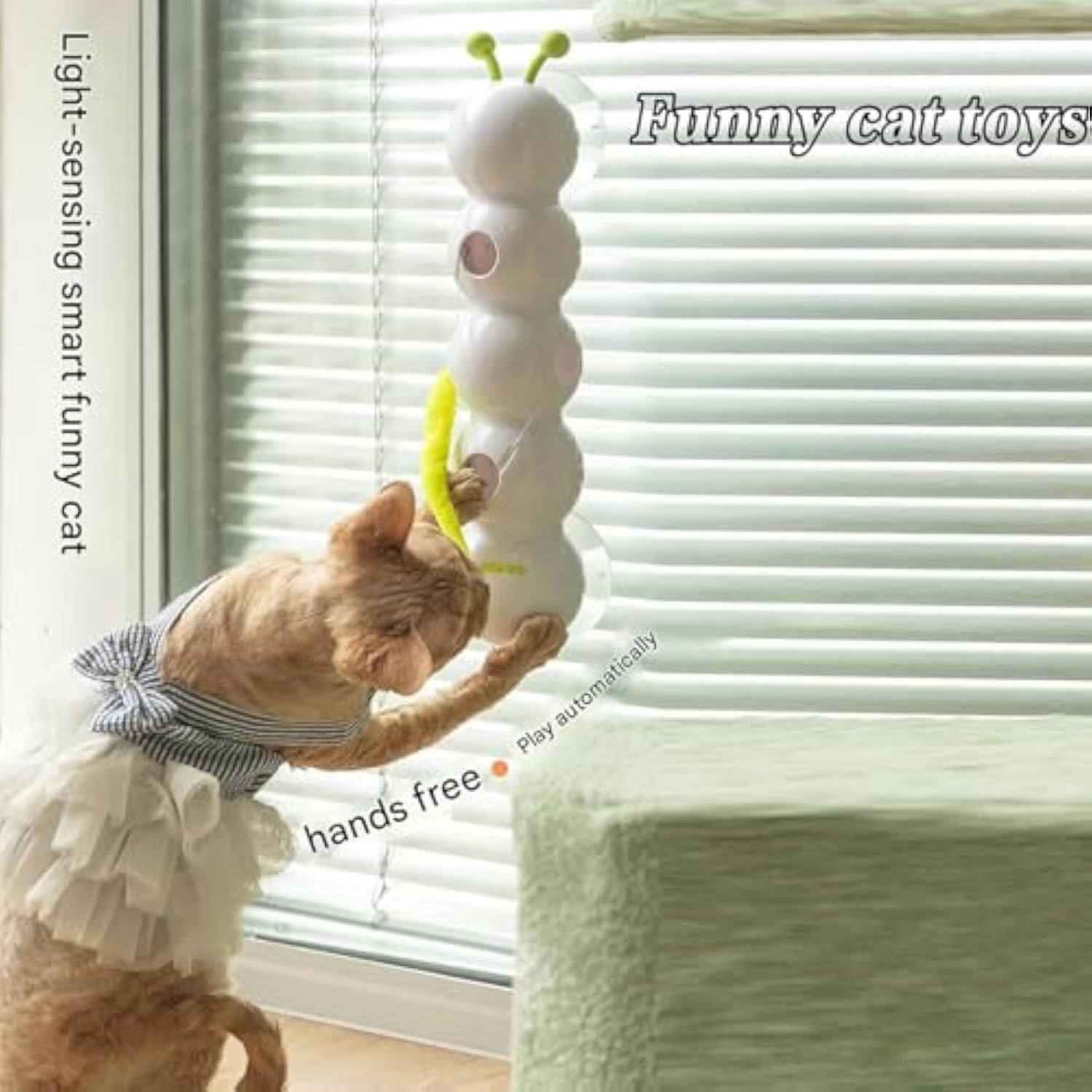 BABEECATS Caterpillar Automatic Cat Teaser Toy ,Inductive Start-Stop, Rechargeable Model