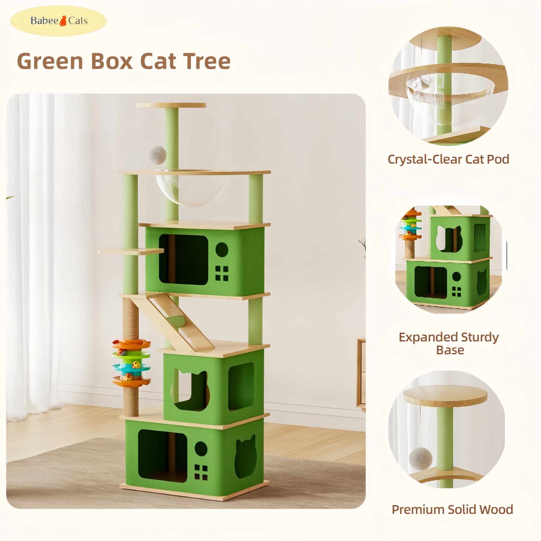 BABEECATS Green Box Cat Tree