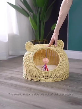 BABEECATS Manual Cat Nest Imitating Rattan Weaving