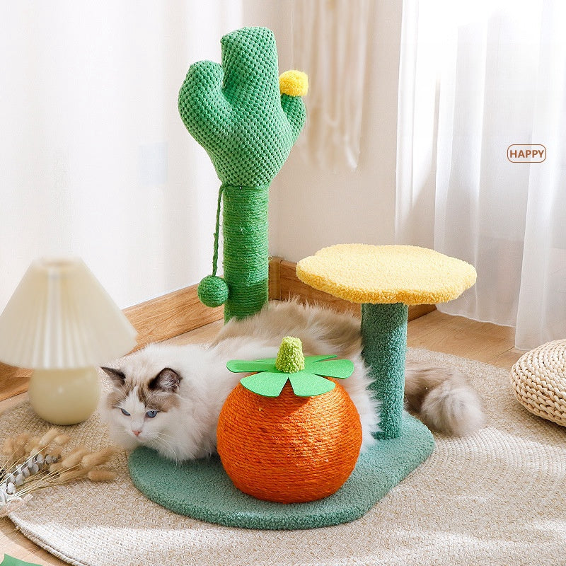 BABEECATS Orange&Flower Small Cat Tree