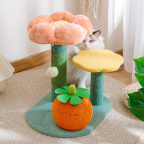 BABEECATS Orange&Flower Small Cat Tree