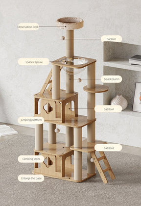 BABEECATS Log-style Sisal Column Cat Tree