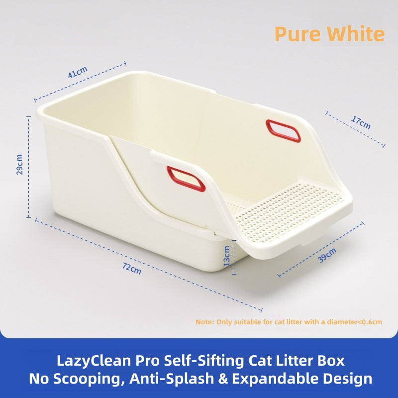 BABEECATS LazyClean Pro Self-Sifting Cat Litter Box | No Scooping, Anti-Splash & Expandable Design