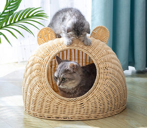 BABEECATS Manual Cat Nest Imitating Rattan Weaving