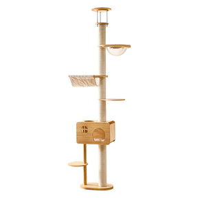 BABEECATS Luxury Solid Wood Floor -to-Ceiling Cat Tree