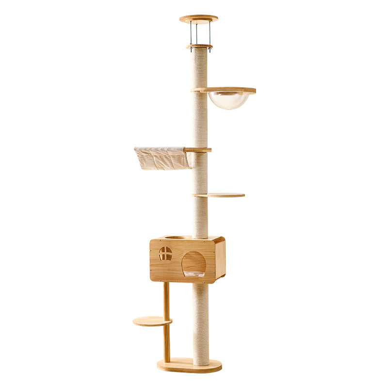 BABEECATS Luxury Solid Wood Floor -to-Ceiling Cat Tree