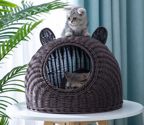 BABEECATS Manual Cat Nest Imitating Rattan Weaving