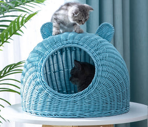 BABEECATS Manual Cat Nest Imitating Rattan Weaving