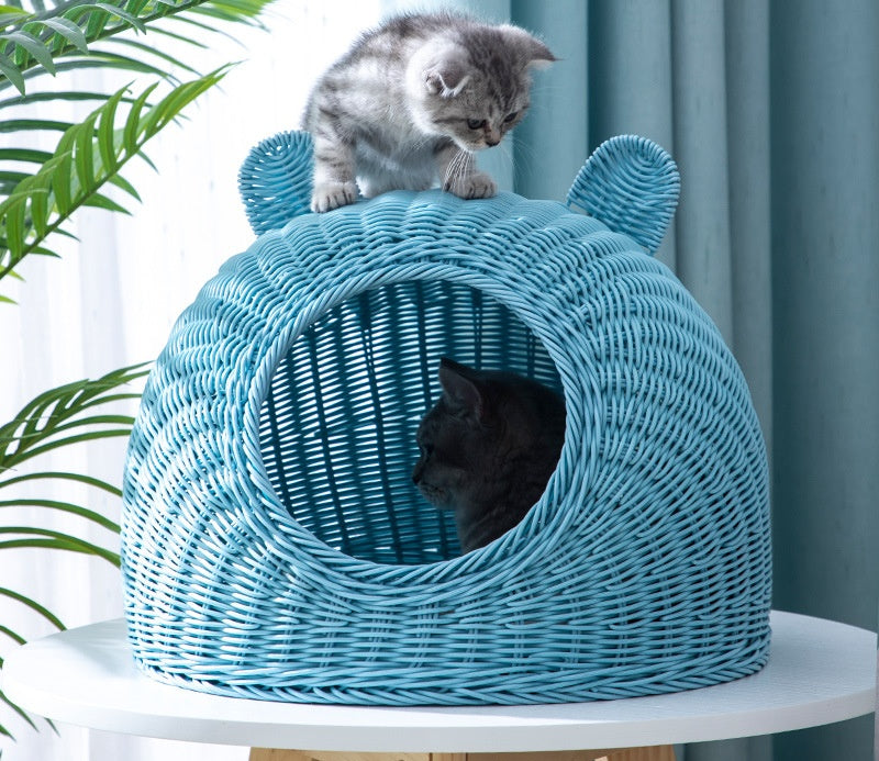 BABEECATS Manual Cat Nest Imitating Rattan Weaving