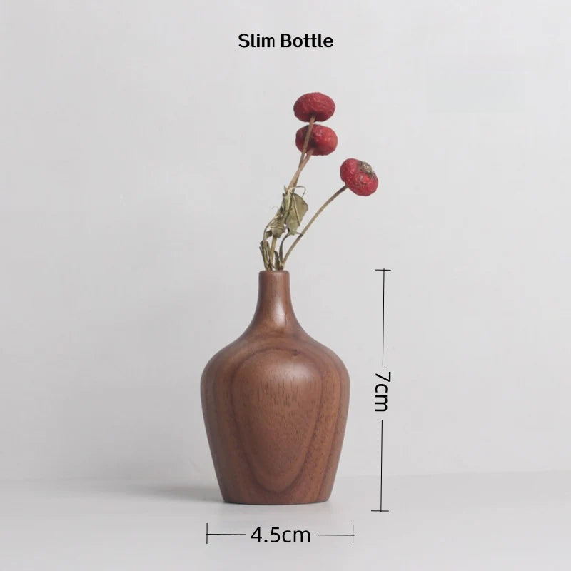 Solid wood vase，wooden craft, home decoration wood product