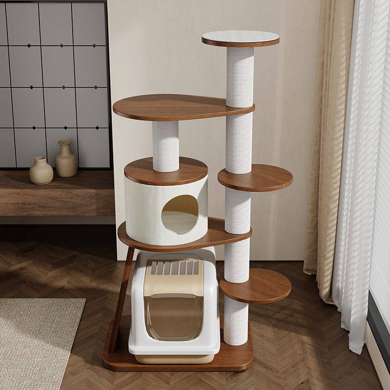 BABEECATS Sandwich Cake Luxury Solid Wood Cat Tree