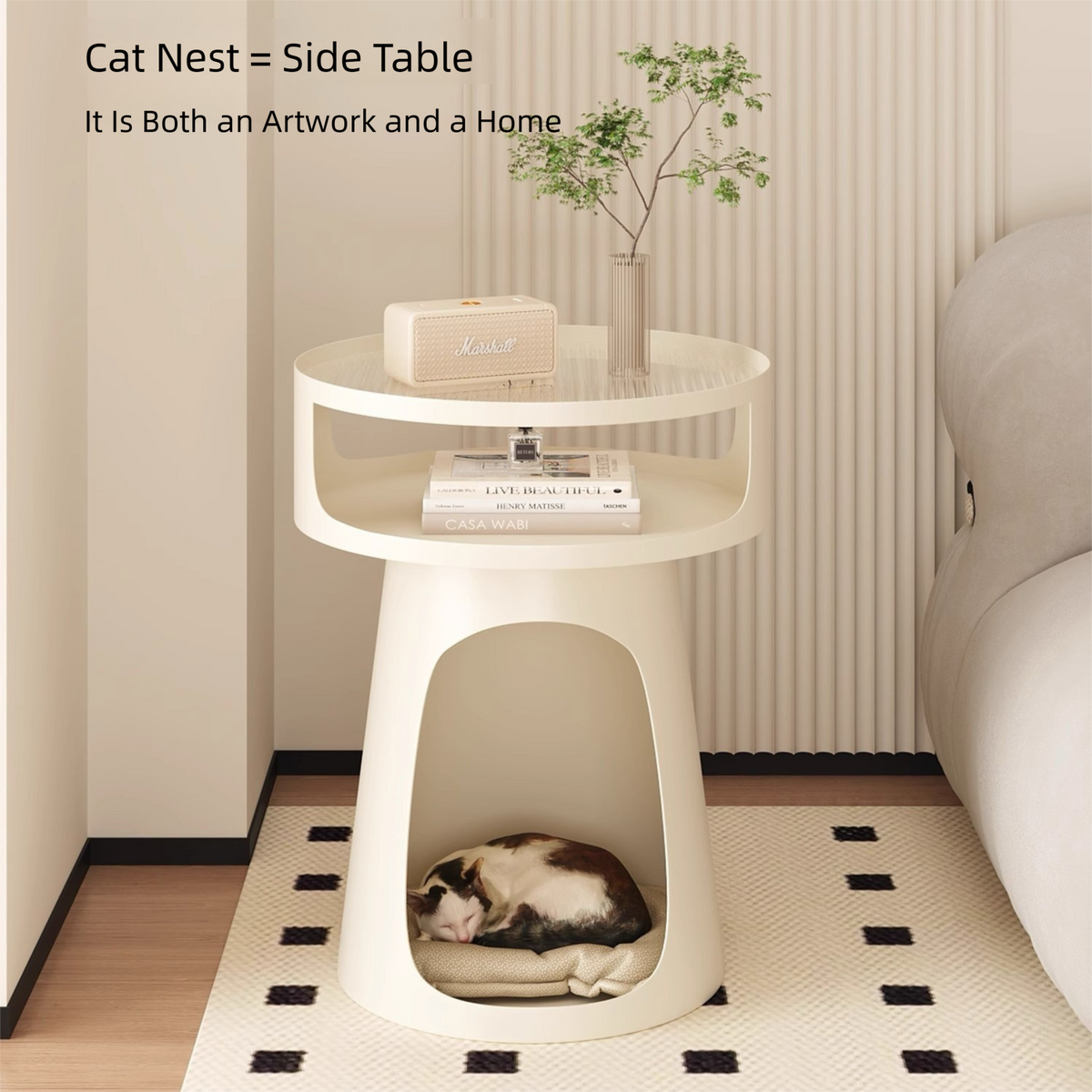 BABEECATS Minimalist Cat Nest Side Table