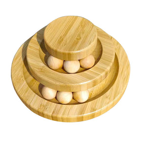 BABEECATS Wooden Turntable Rolling Ball Tease Cat Bite Resistant Toy